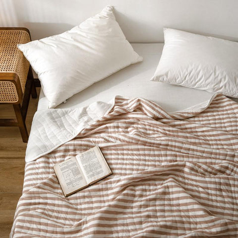 Striped Cotton Quilt - Japanese Inspired