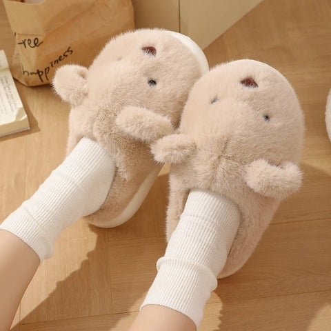 Teddy Bear Plush Slippers