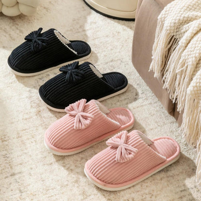 NORDIC-BOW PLUSH SLIPPERS