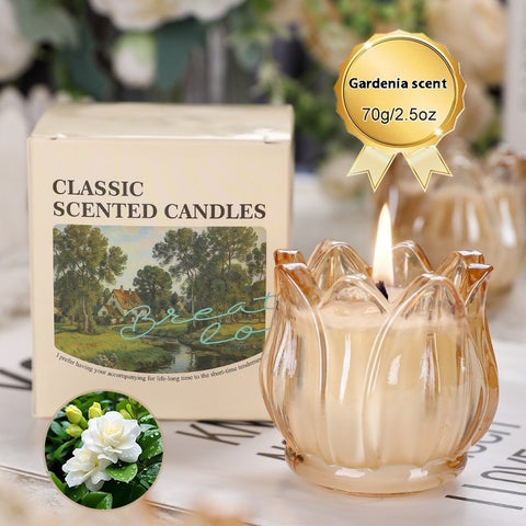 French Tulip Glass Candle