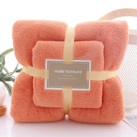 Coral Fleece Bath Towel Set