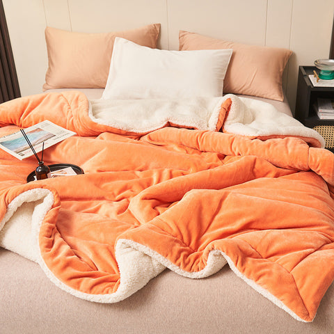 Sherpa Flannel Throw Blanket