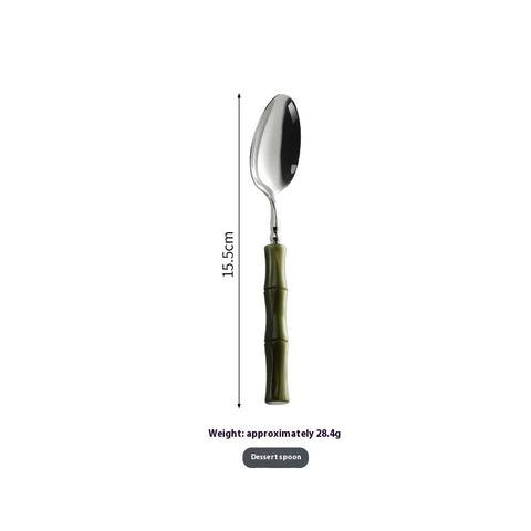 Eco-Friendly Silverware Set - Durable Dinnerware with Bamboo Handles