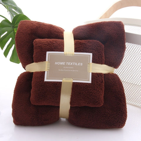 Coral Fleece Bath Towel Set