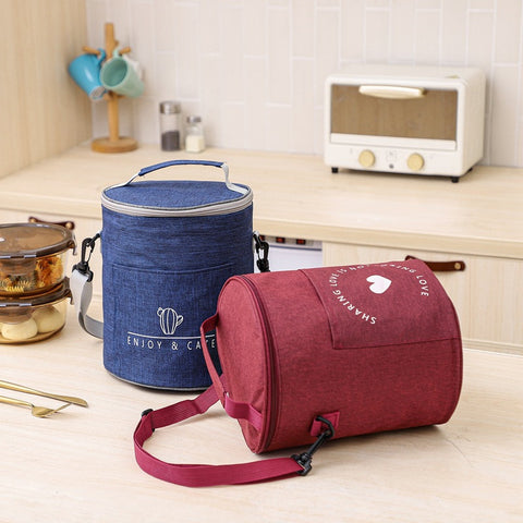 Cylinder Insulated Lunch Bag