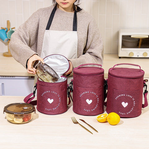 Cylinder Insulated Lunch Bag