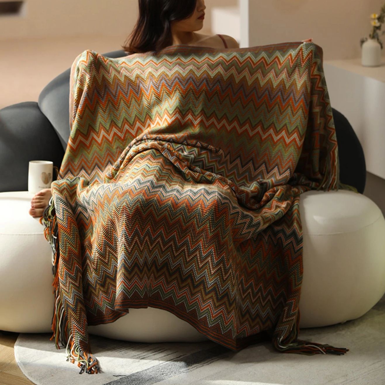 LYRA BOHEMIAN KNIT BLANKET