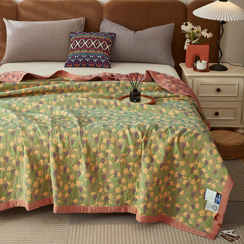 Vine Leaf Cotton Reversible Quilt