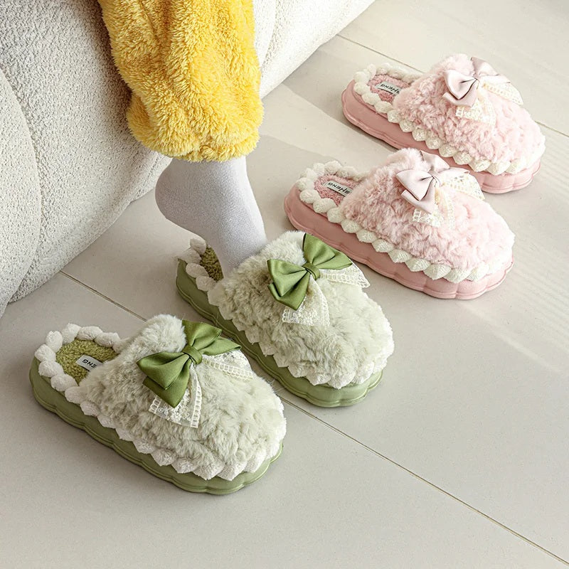 LILOU VINTAGE BOW SLIPPERS