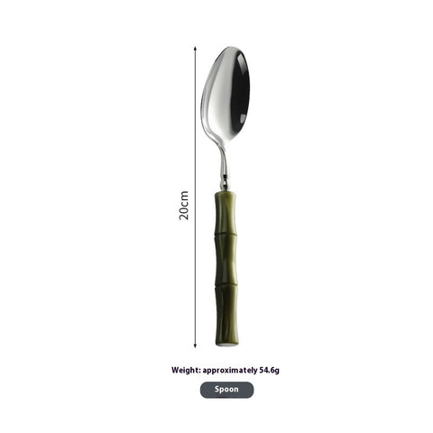 Eco-Friendly Silverware Set - Durable Dinnerware with Bamboo Handles