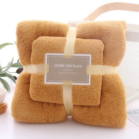 Coral Fleece Bath Towel Set