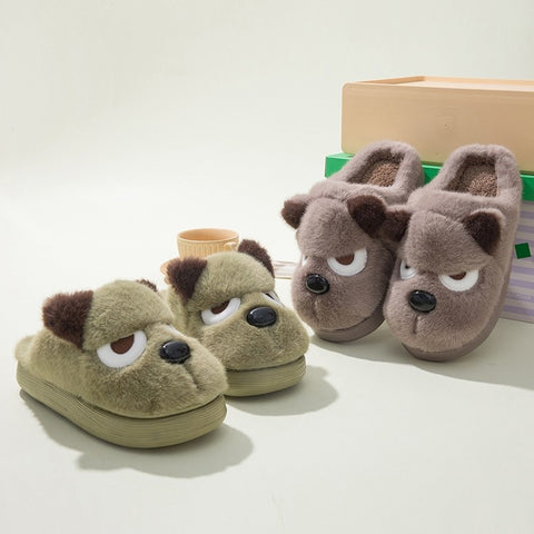 Angry Puppy Plush Slippers