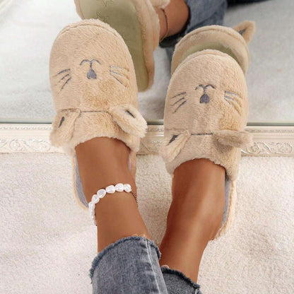 AKIKO PLUSH CAT SLIPPERS