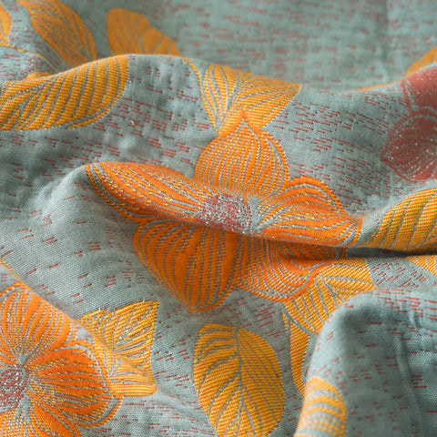 100% Cotton Quilt for Bed - Reversible with Leaf Floral Pattern