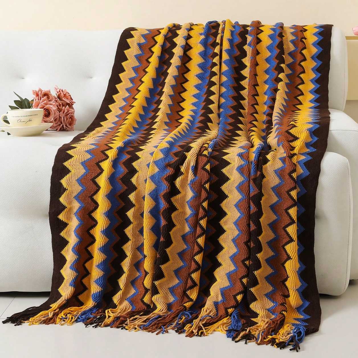 LYRA BOHEMIAN KNIT BLANKET