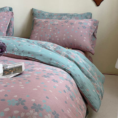Lavender Blush Cotton Gauze Bedding Set(4 PCS)
