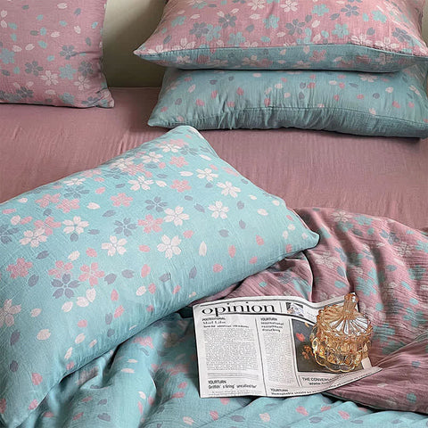 Lavender Blush Cotton Gauze Bedding Set(4 PCS)