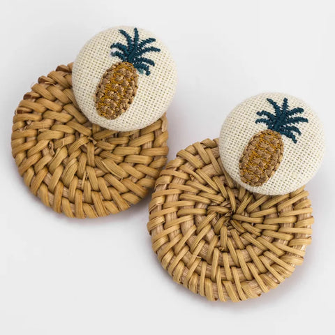Isla Pineapple Woven Earrings