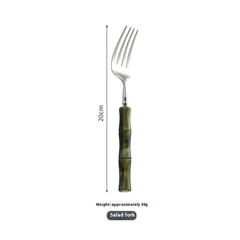 Eco-Friendly Silverware Set - Durable Dinnerware with Bamboo Handles