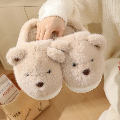 Teddy Bear Plush Slippers