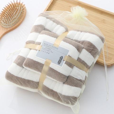 Coral Fleece Bath Towel Set