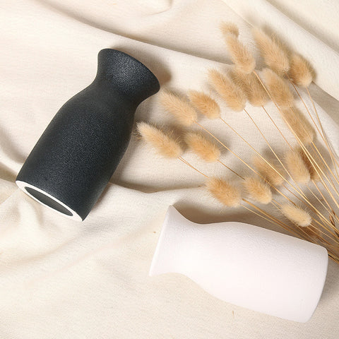 Matte Minimalist Ceramic Black & White Vase Set