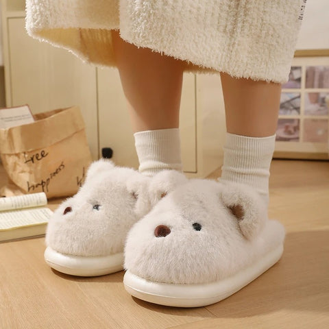 Teddy Bear Plush Slippers