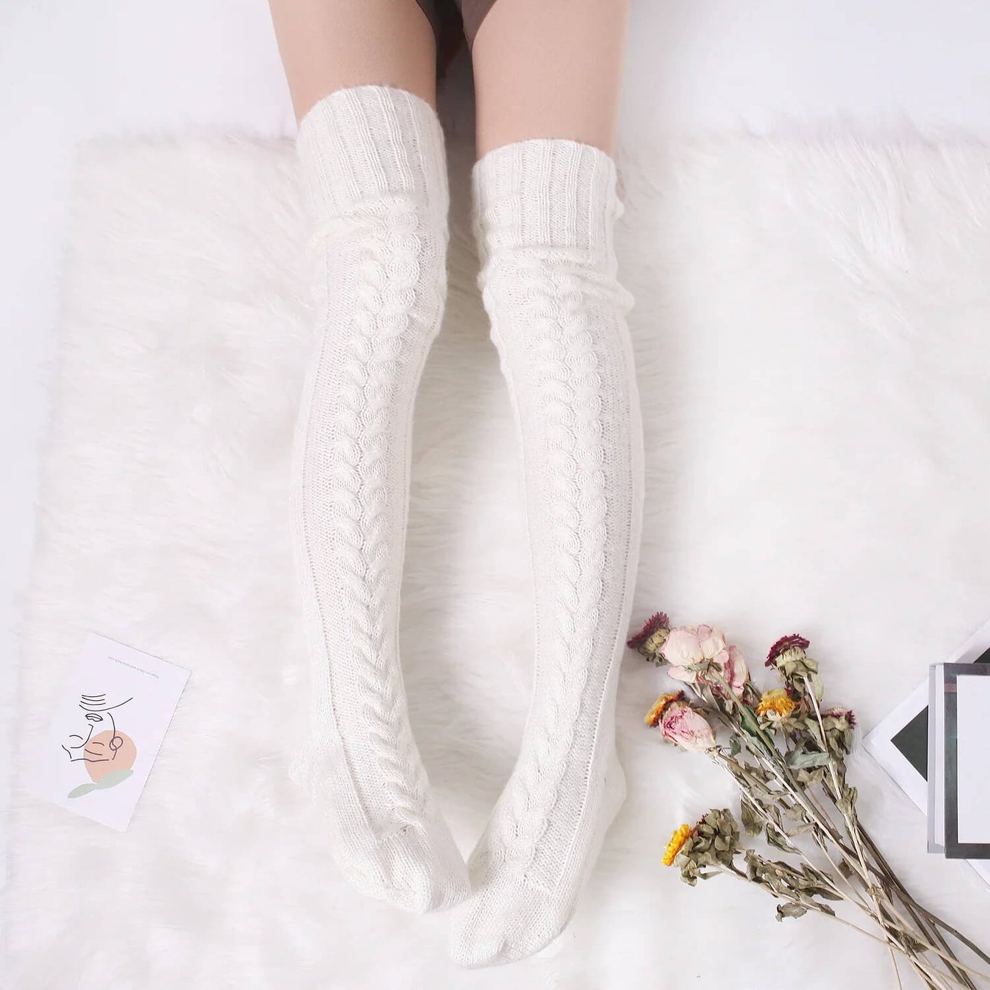 KNITTED OVER-KNEE SOCKS