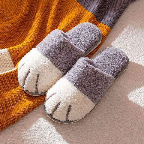 Cozy Cat Paw Plush Slippers