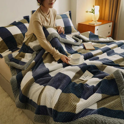 KINOKAWA PLAID PLUSH BLANKET