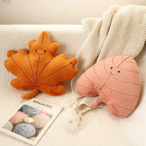 Fall Leaf Plush Throw Pillows