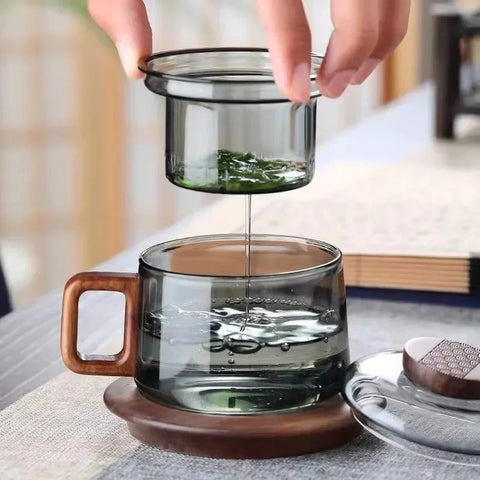 Borosilicate Glass Tea Infuser Mug