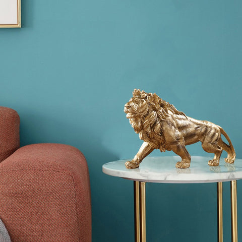 Regal Gold Lion Decorative Figurine