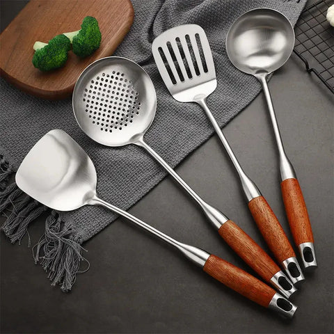 Stainless Steel Kitchen Utensil Set with Holder