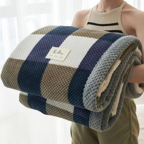 Classic Plaid Cotton Throw Blanket
