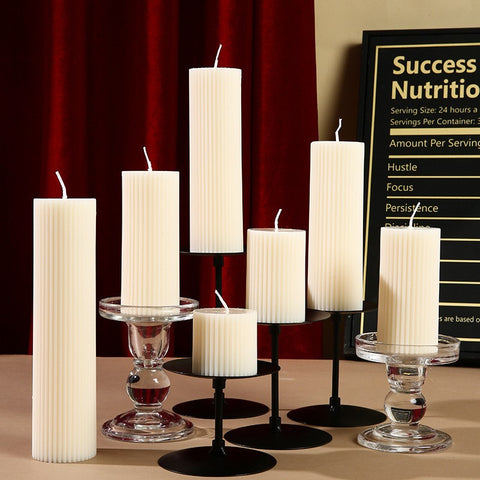 Blanc Ribbed White Candle