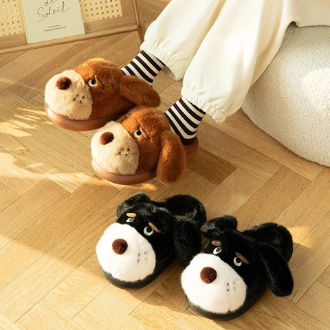 Cozy Plush Dog House Slippers