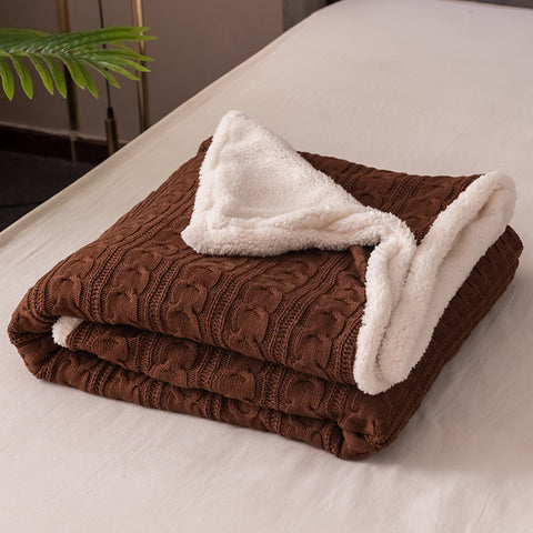 Oslo Sherpa Warm Blanket - Thicken Winter Reversible Throw