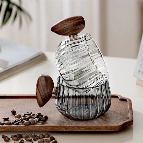 Glass Coffee & Tea Cup with Wood Handle