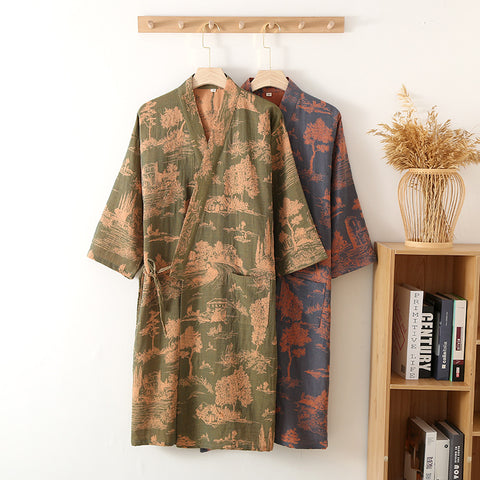 Men’s Lightweight Cotton Kimono Bathrobe