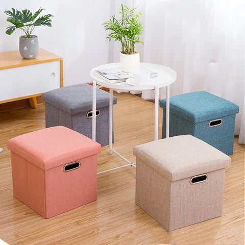 Foldable Storage Ottoman Cube Stool