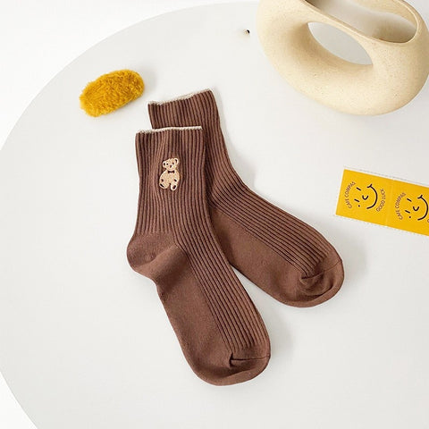 Teddy Ribbed Tube Socks