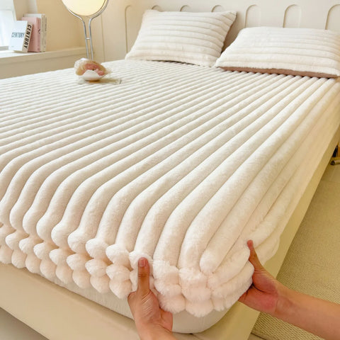 Quilted Velvet Fitted Bed Sheet
