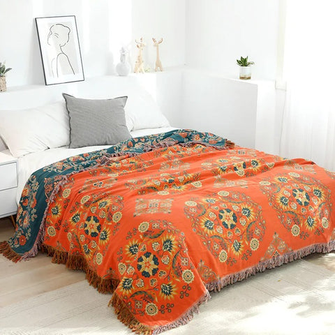 Terracotta Bloom Throw Blanket