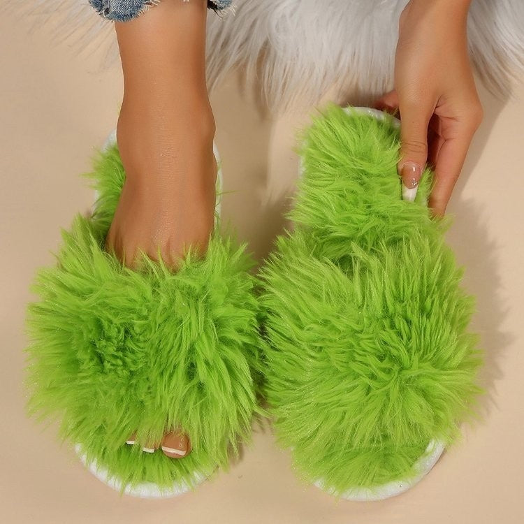 FROSTFLUFF OPEN-TOE SLIPPERS