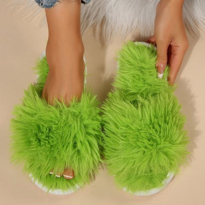 FROSTFLUFF OPEN-TOE SLIPPERS