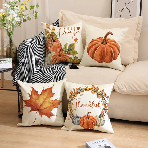 Fall Pumpkin Throw Pillow Covers Set (4 PCS)