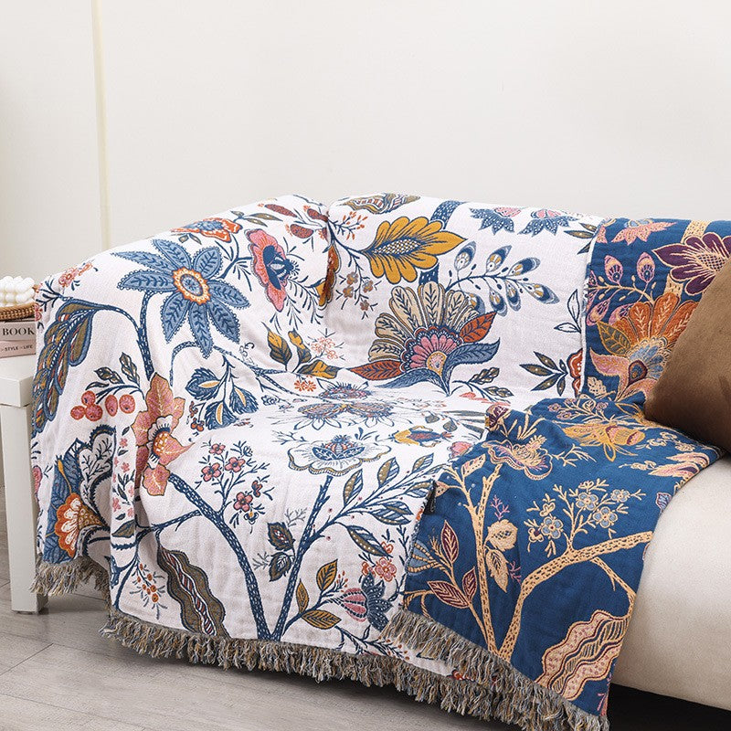 EDEN FLORA TASSELED THROW