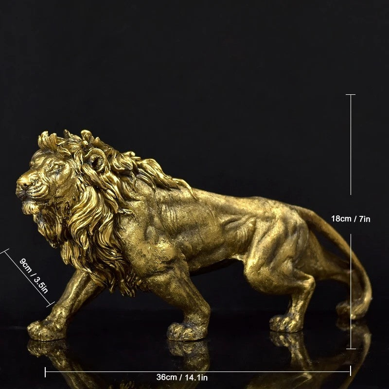 MAJESTIC GOLDEN LION FIGURINE