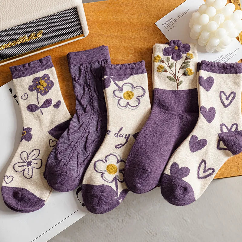 DAHLIA FLORAL WOOL SOCKS